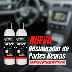Black Plastic® Restaurador de partes negras para vehículos