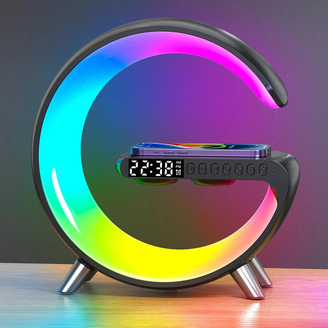 🎁 Lámpara G Top – Iluminación Inteligente con Carga Inalámbrica, Altavoz y más