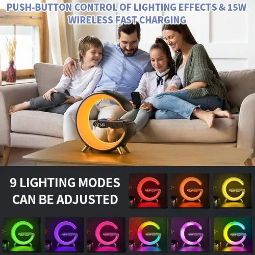 🎁 Lámpara G Top – Iluminación Inteligente con Carga Inalámbrica, Altavoz y más